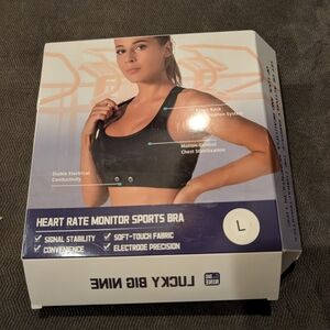 Heart Rate Monitor Sports Bra Black Large New Lucky Big Nine L